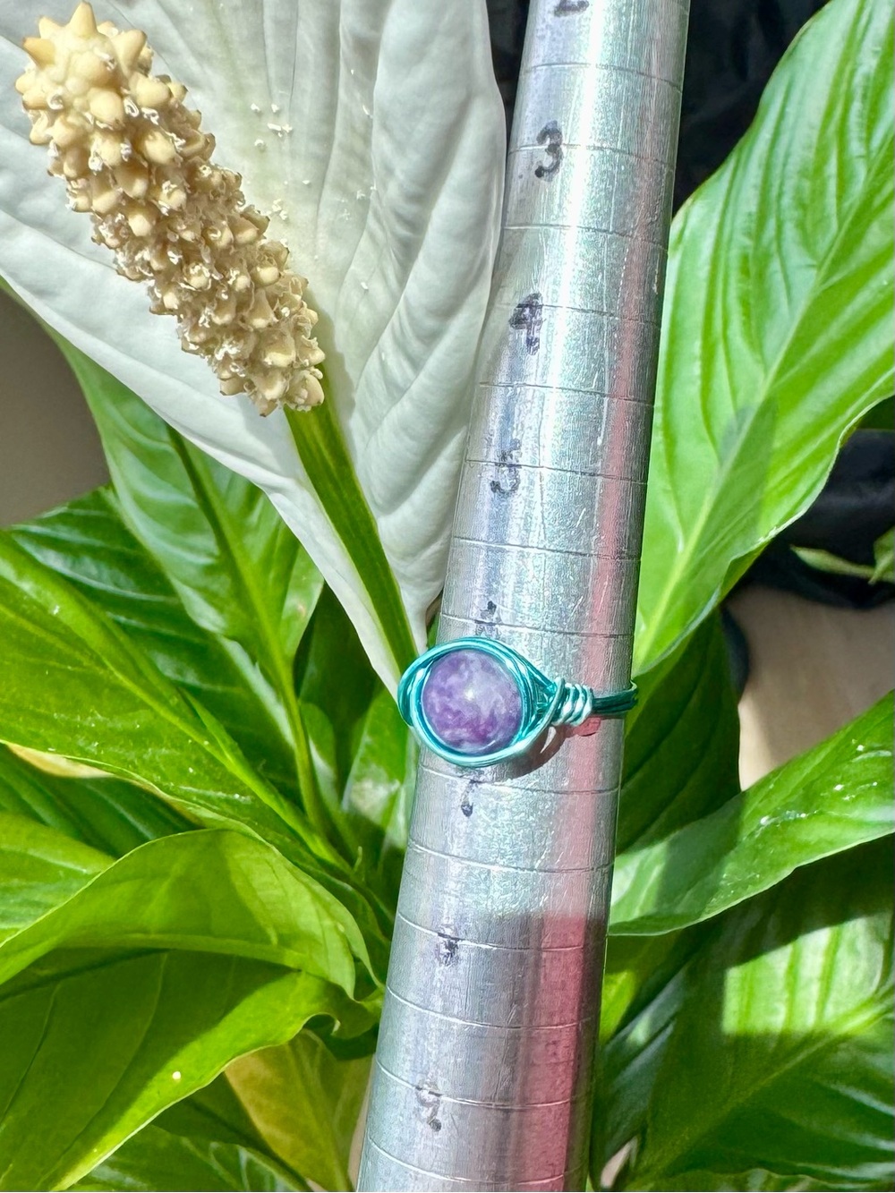 ✨LEPIDOLITE | Wire Wrapped Gemstone Ring in Turquoise✨